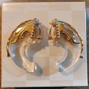 Vintage Inna Cytrine Style Lucite Earrings